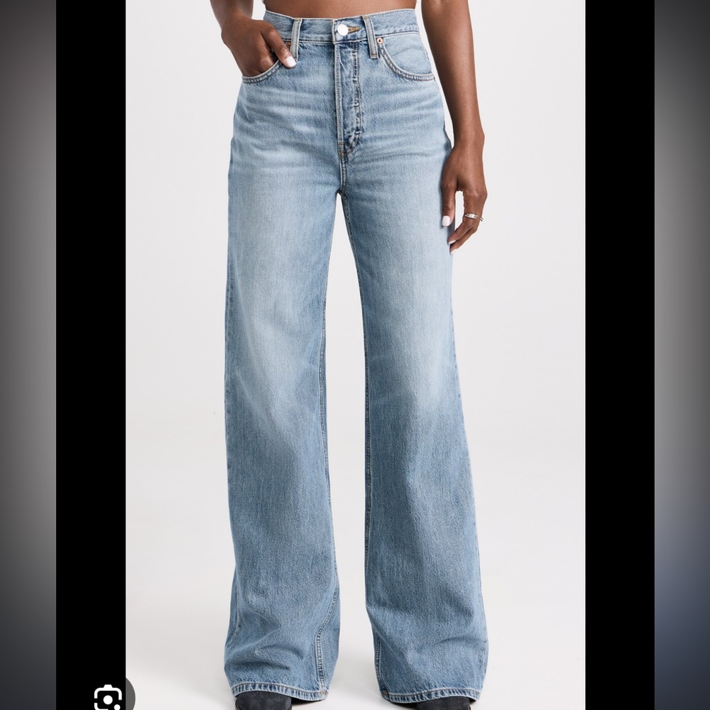 Re/Done Light Blue Flare & Wide Leg Jeans